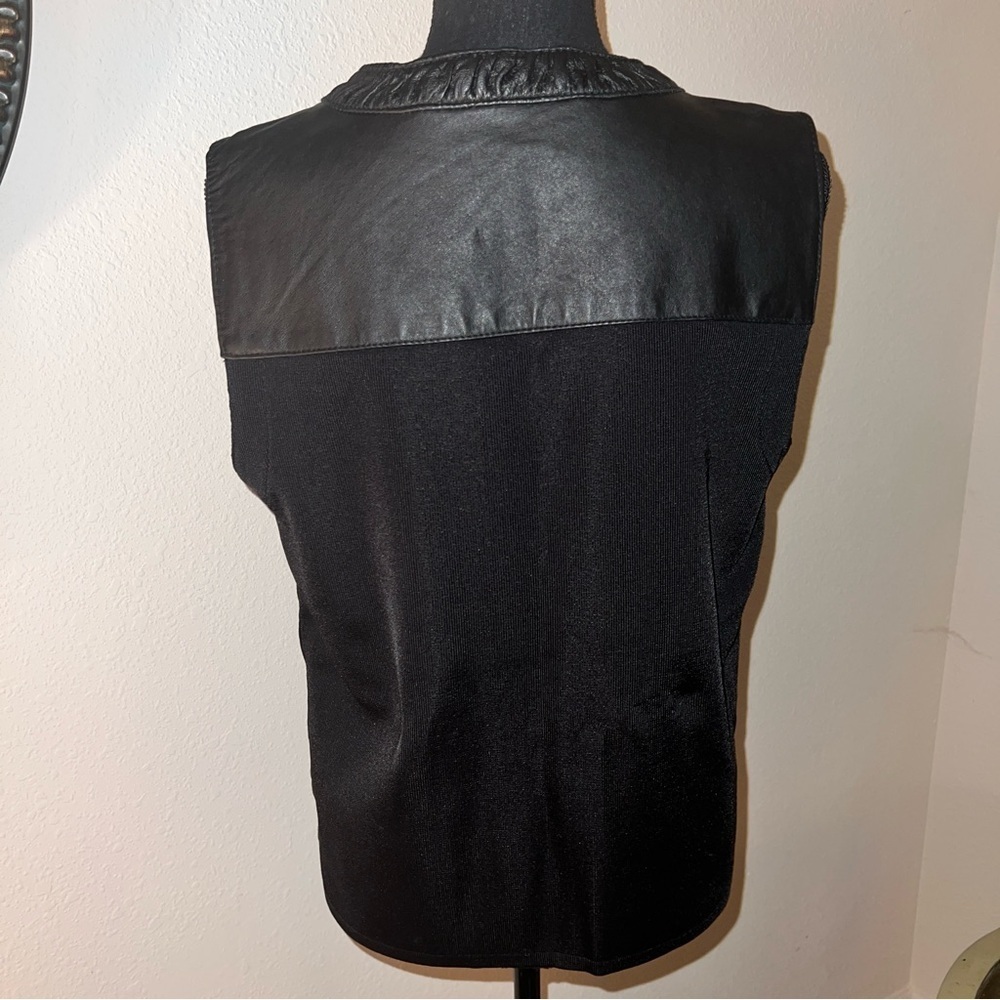 Peter Nygard Unisex Black Leather Full Zip Vest Size Large - Picture 3 of 12